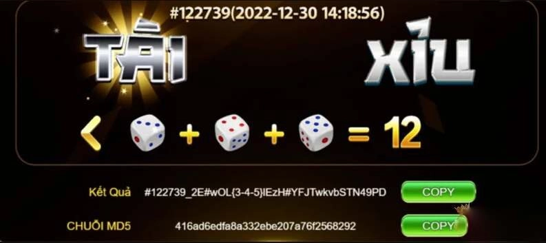 giải mã md5 tài xỉu